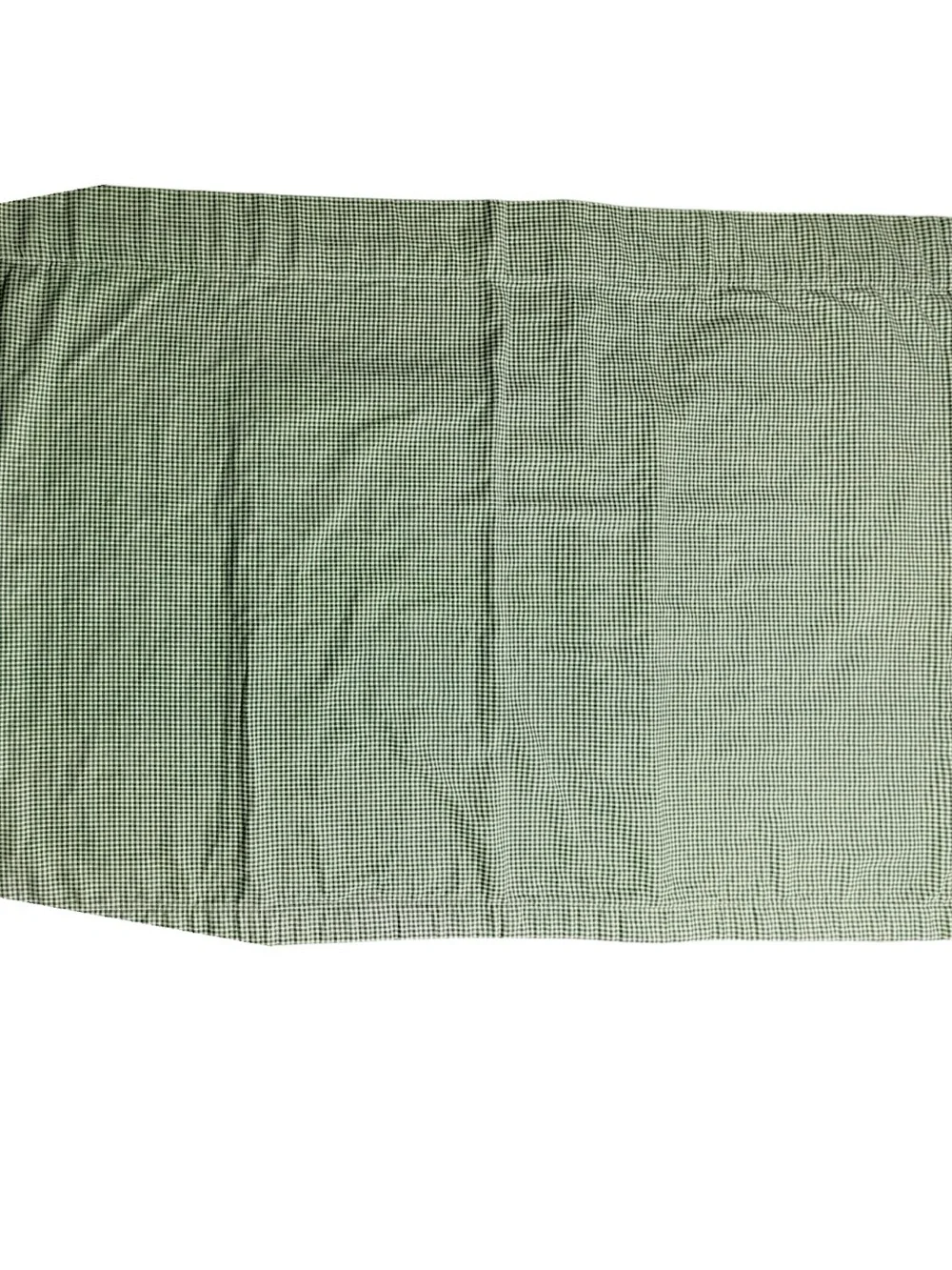 Green Gingham Check Cafe Curtain